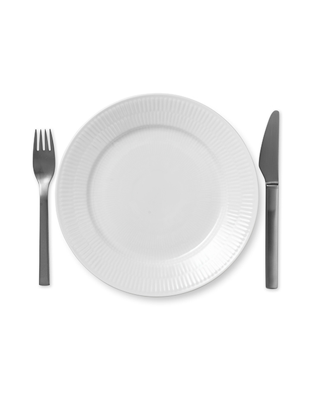 Elegant Hvid Riflet frokosttallerken - 19 cm