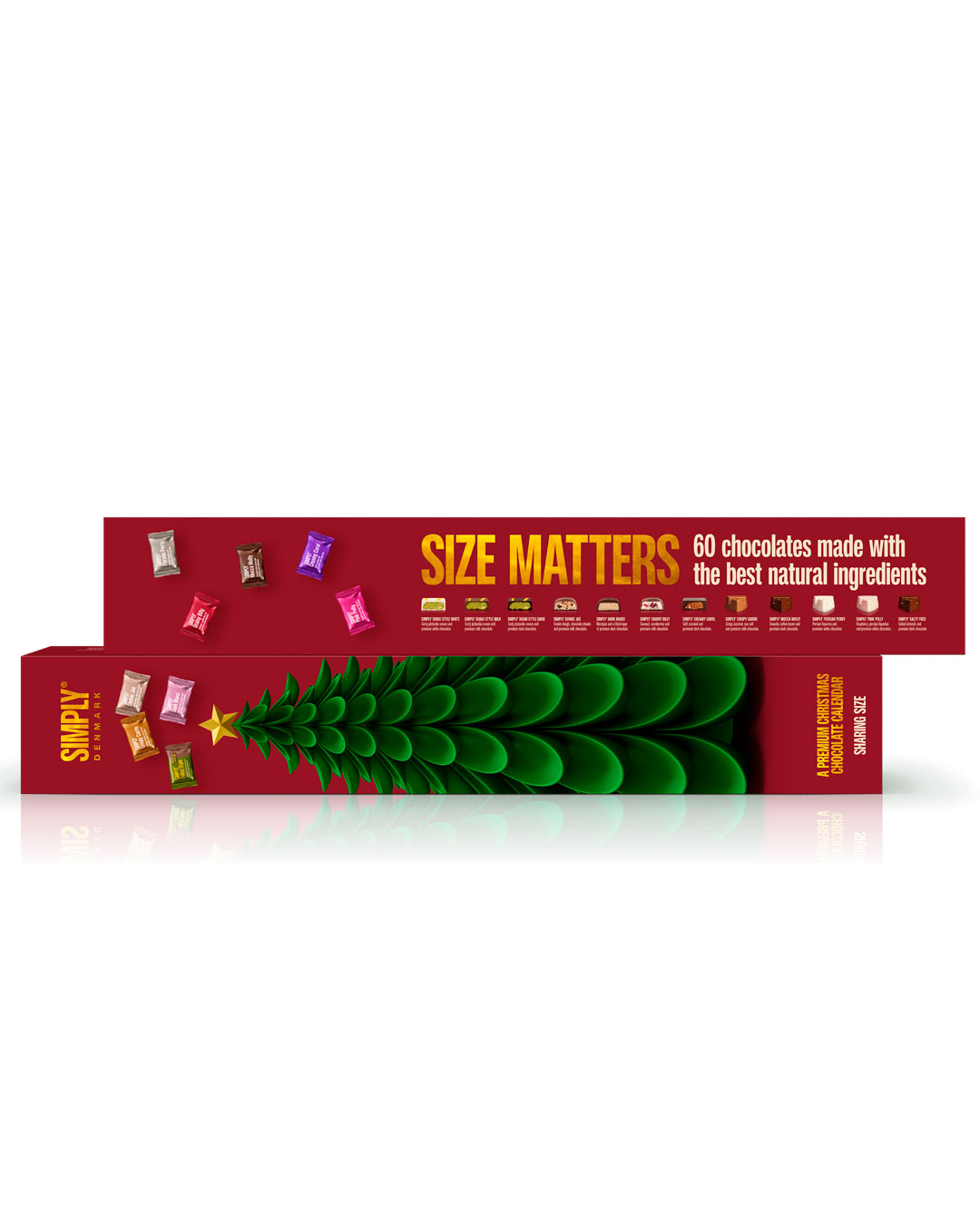 Julekalender med 60 chokolade bites – 600 g