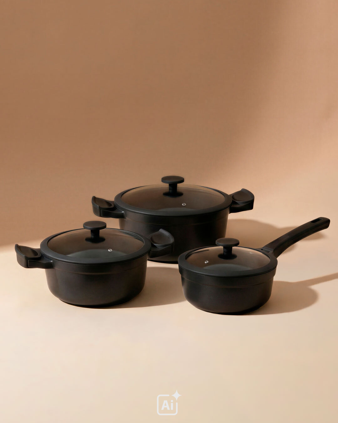 Grydesæt i slidstærkt design - 6 dele