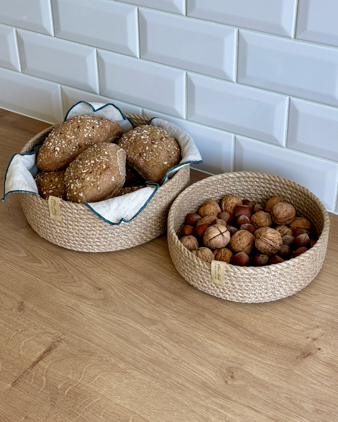Håndlavede kurve i naturligt design - 2 stk