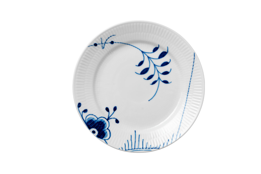 Blå Mega Riflede frokosttallerkener, 19 cm - 3 stk