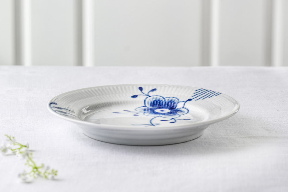 Blå Mega Riflede frokosttallerkener, 19 cm - 3 stk