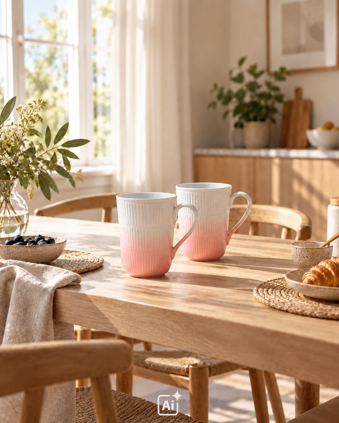 Smukke Iris krus med koral farvegradient - 2 stk