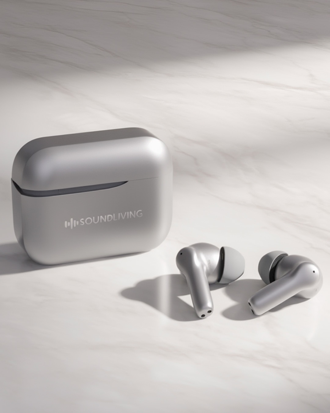 Trådløse earbuds med aktiv støjreduktion