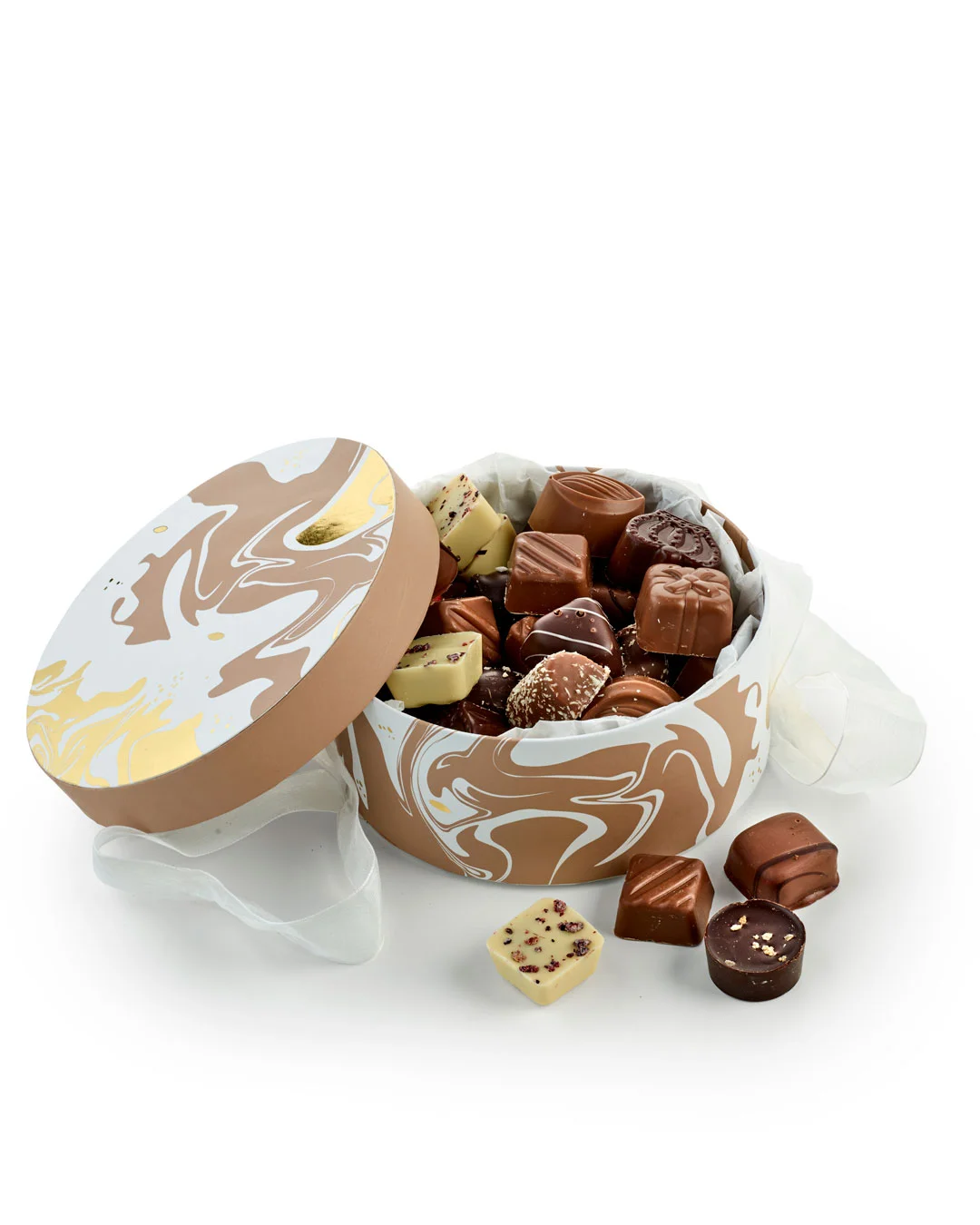 Elegant hatteæske med luksuschokolade - 450 g