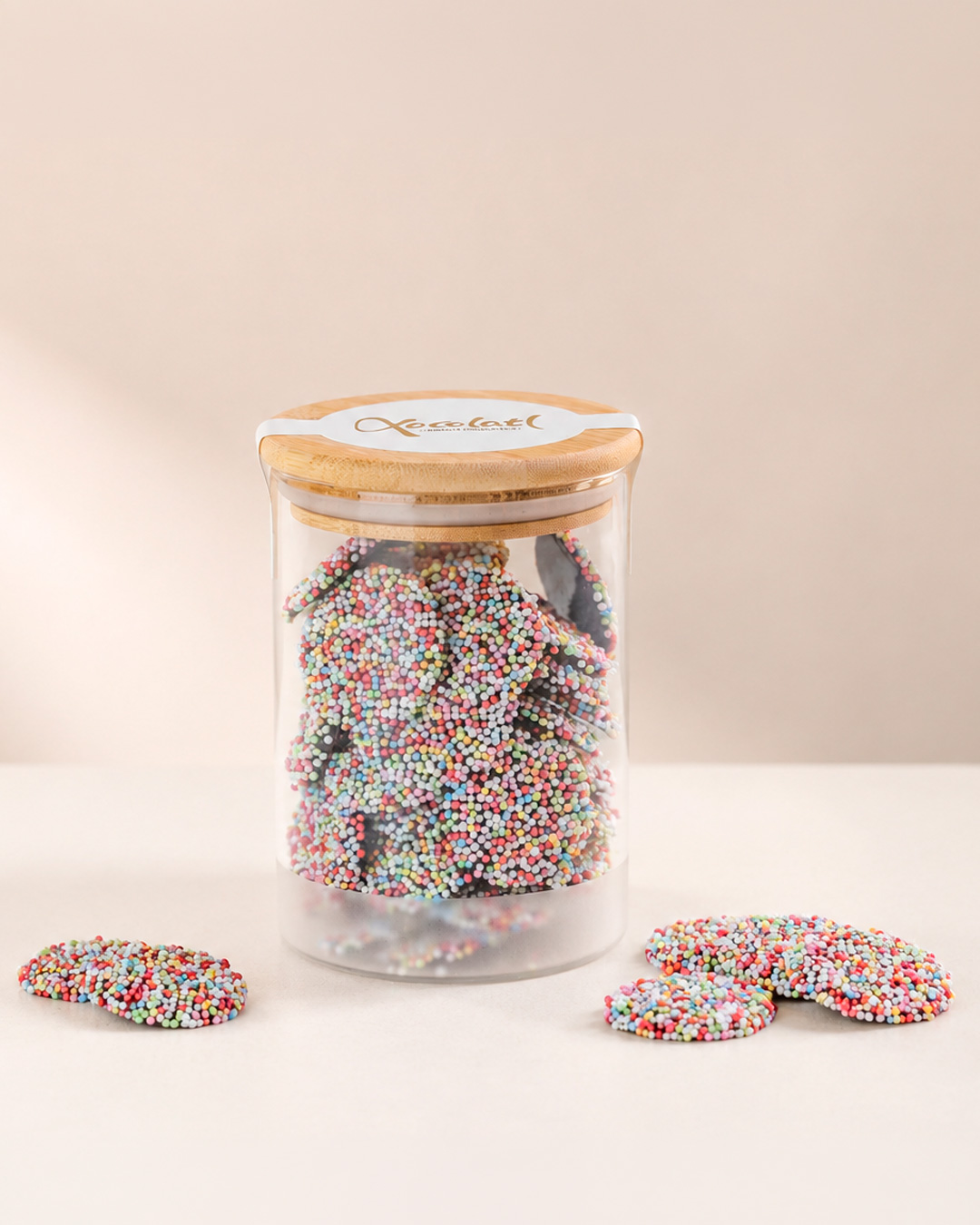 Chokoladepoletter med mintkaramel - 200 g