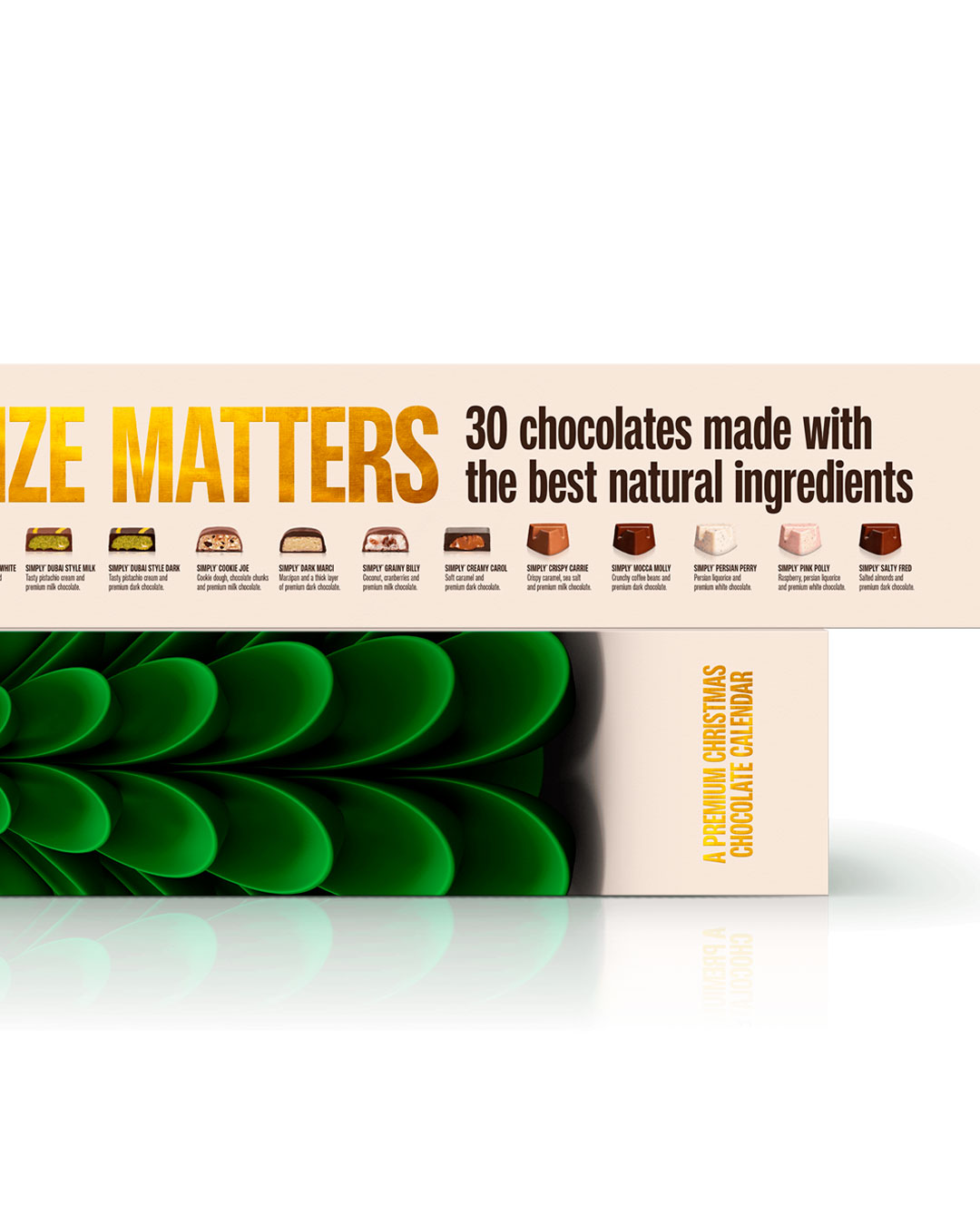 Julekalender fyldt med 30 chokoladebites - 300 g