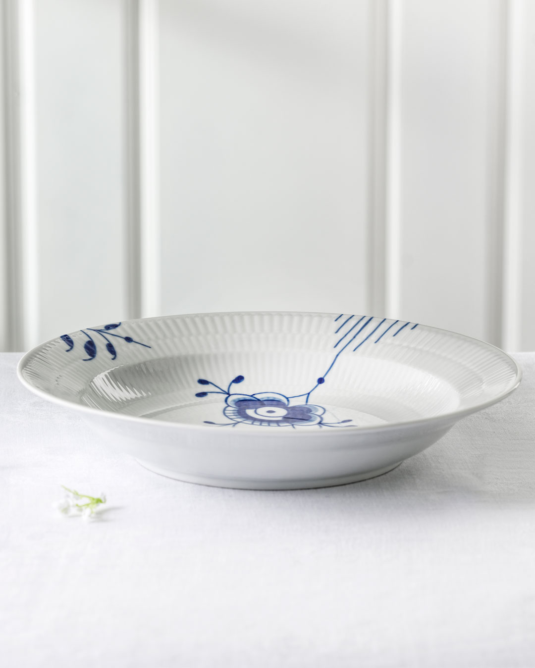 Elegant Blå Mega Riflet dyb tallerken - 27cm