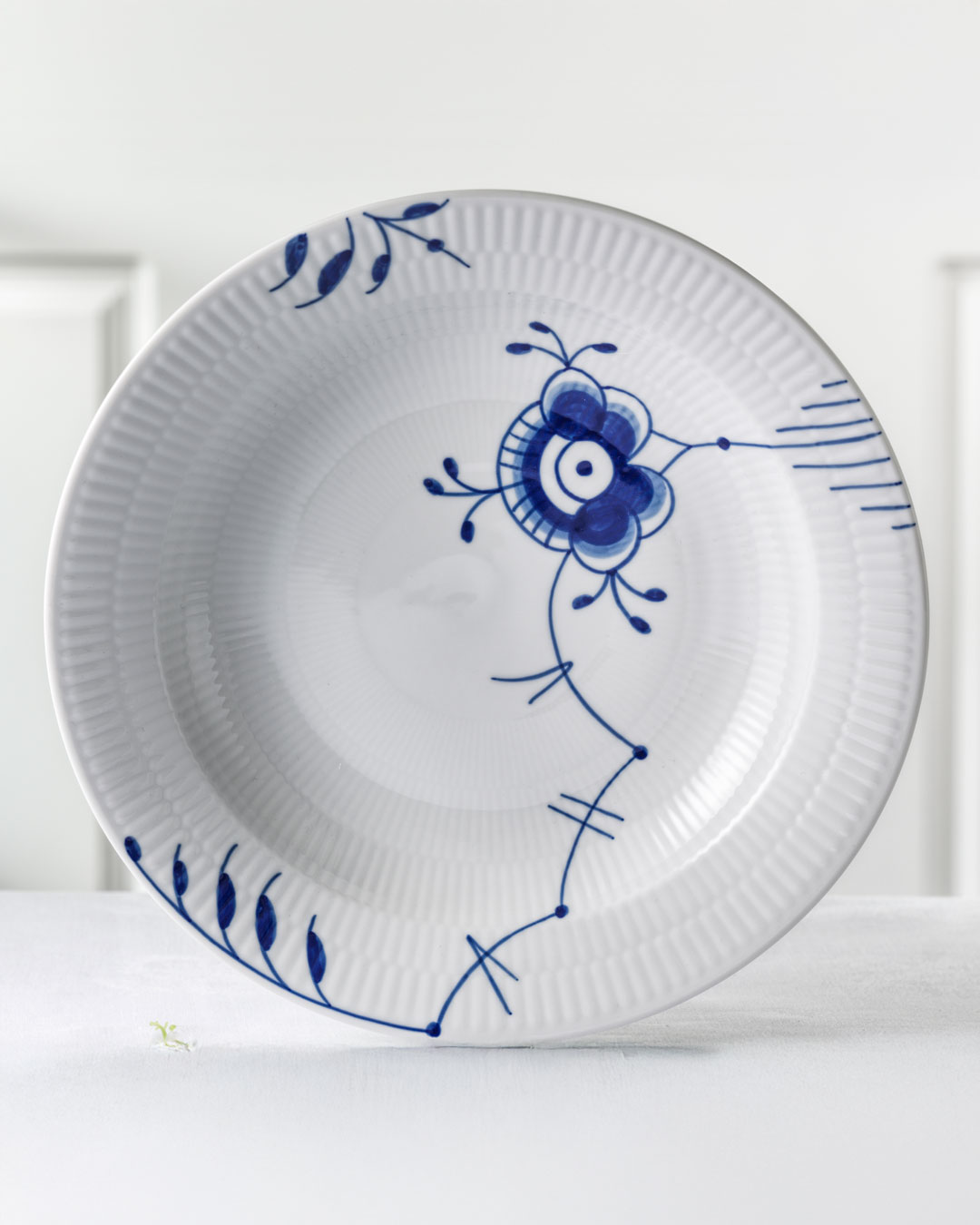 Elegant Blå Mega Riflet dyb tallerken - 27cm