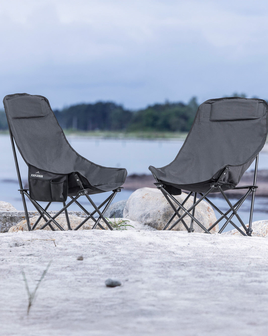Hopfällbara campingstolar för utomhusbruk - 2 st