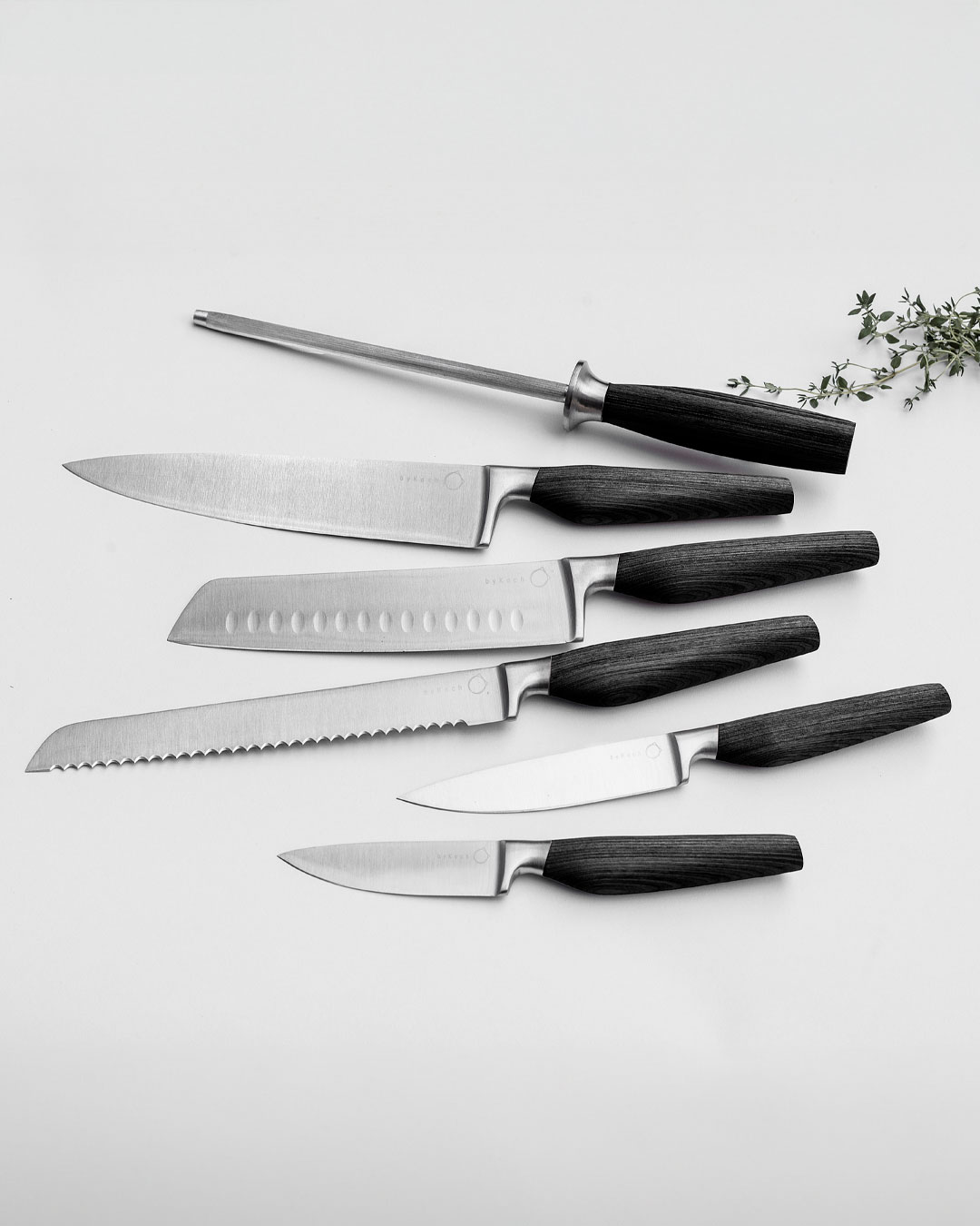 Knivsæt i japansk inspireret design - 5 dele
