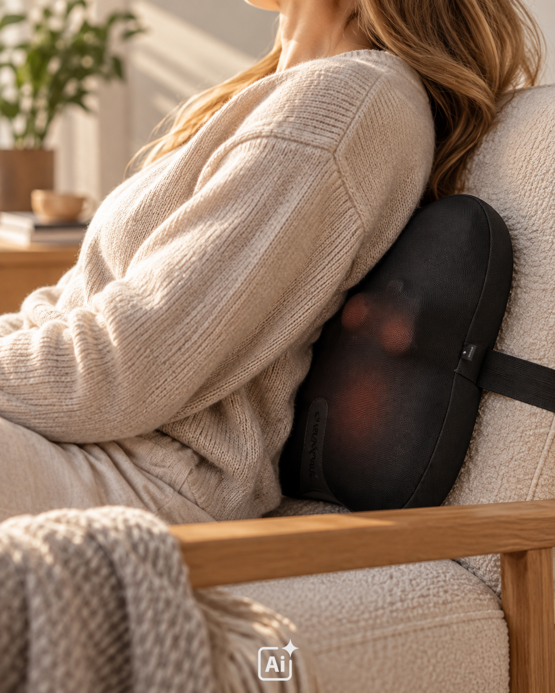 Kompakt massagekudde med värme