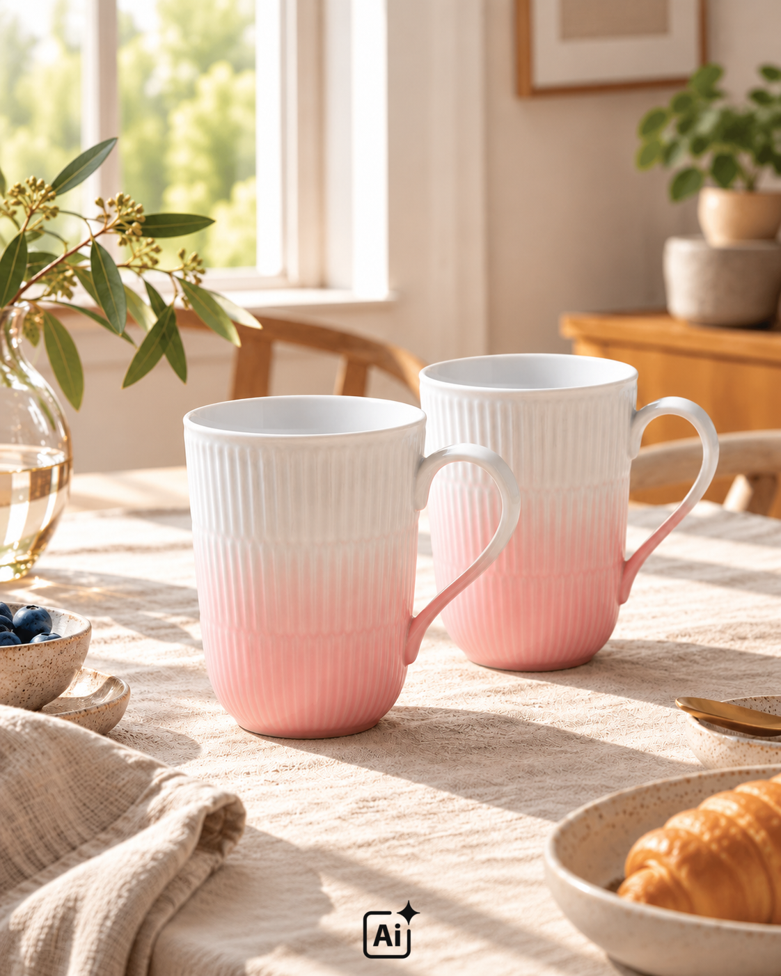 Smukke Iris krus med koral farvegradient - 2 stk