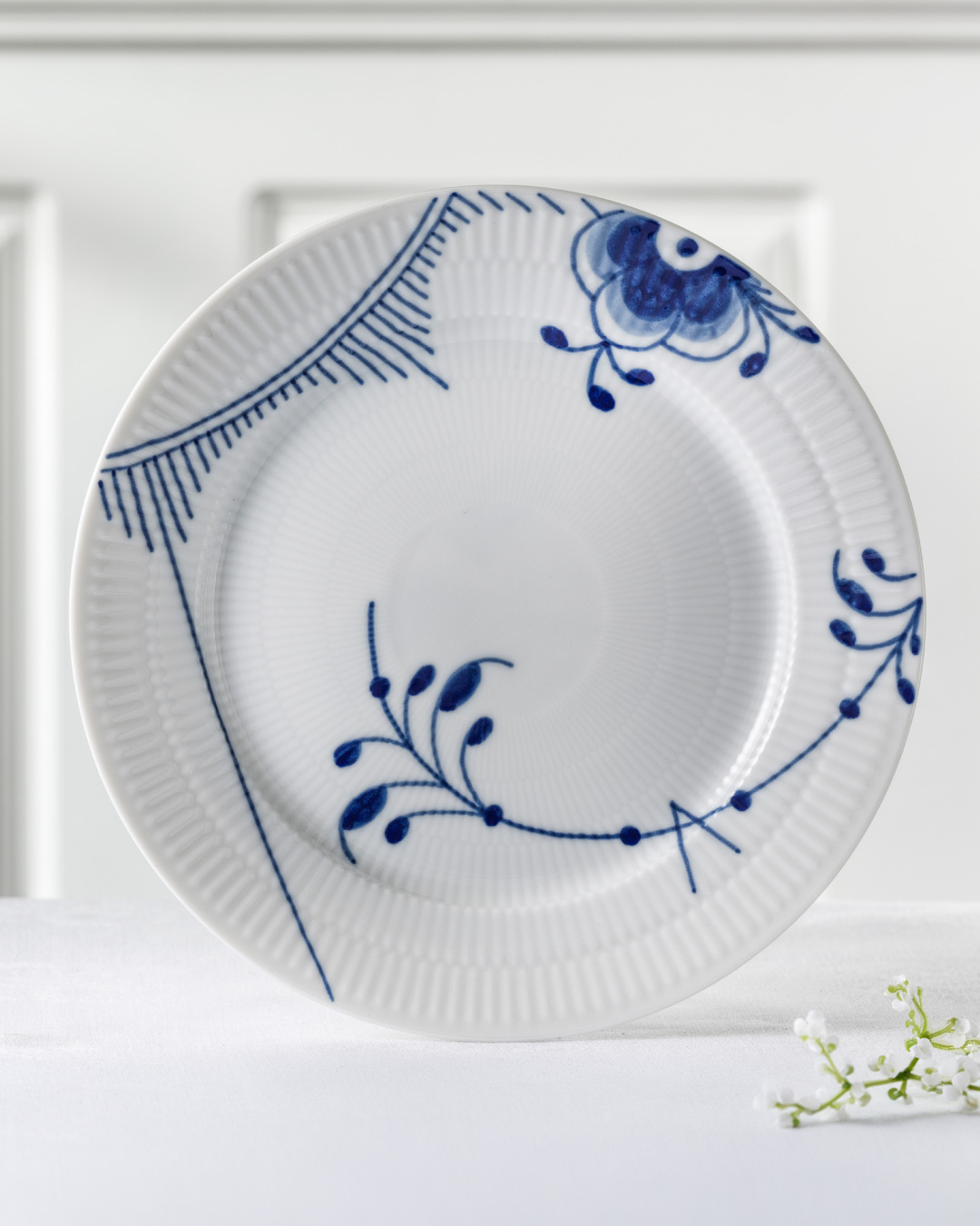 Elegant Blå Mega Riflet tallerken - 27 cm