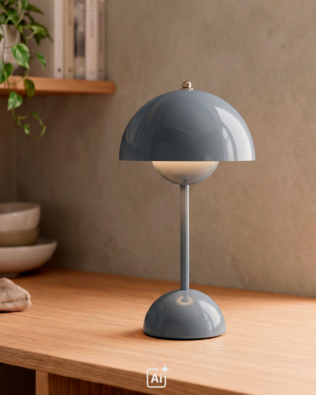 Ikonisk og ledningsfri VP9 Flowerpot bordlampe