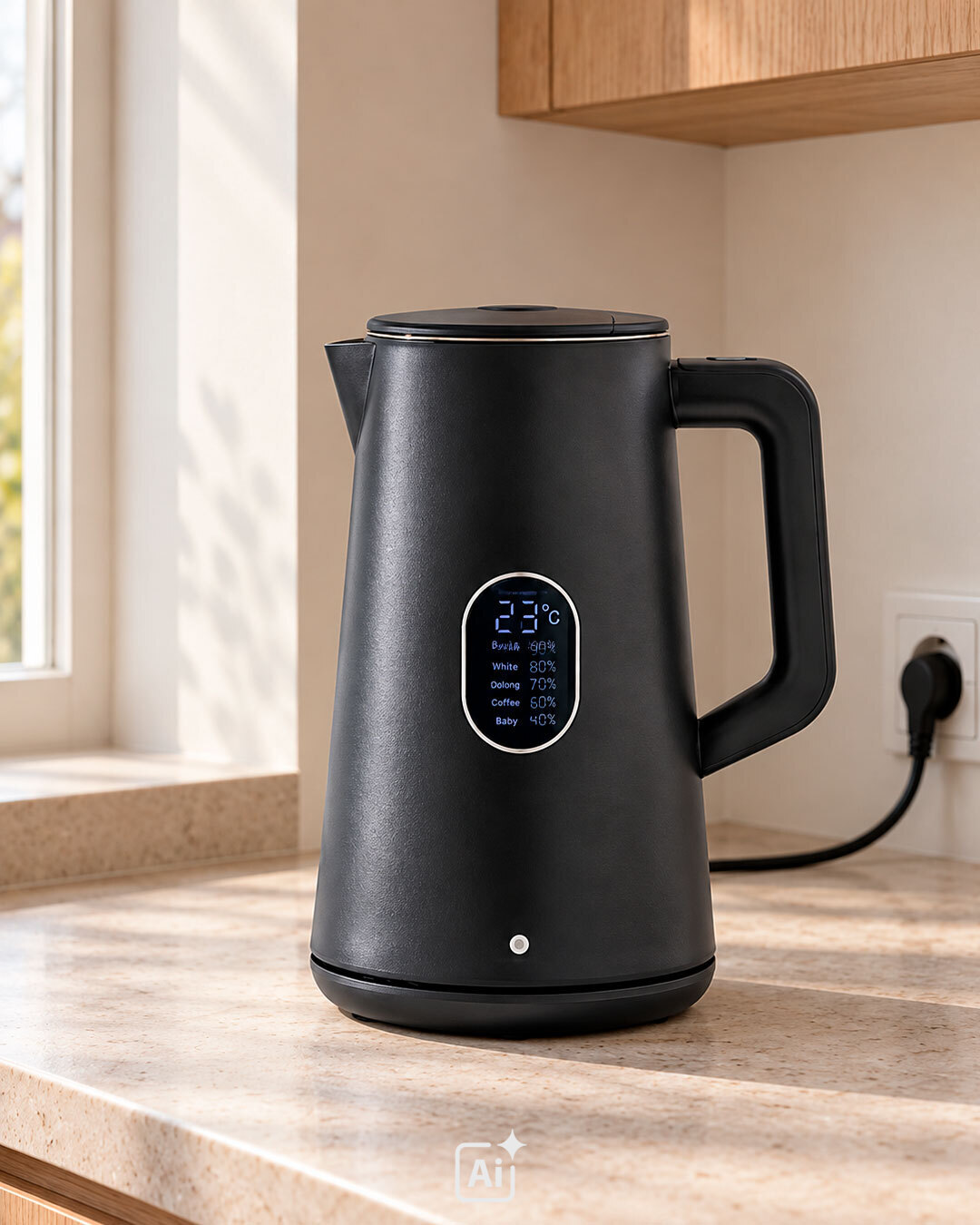 Elegant vattenkokare med temperaturstyrning - 1,5 L