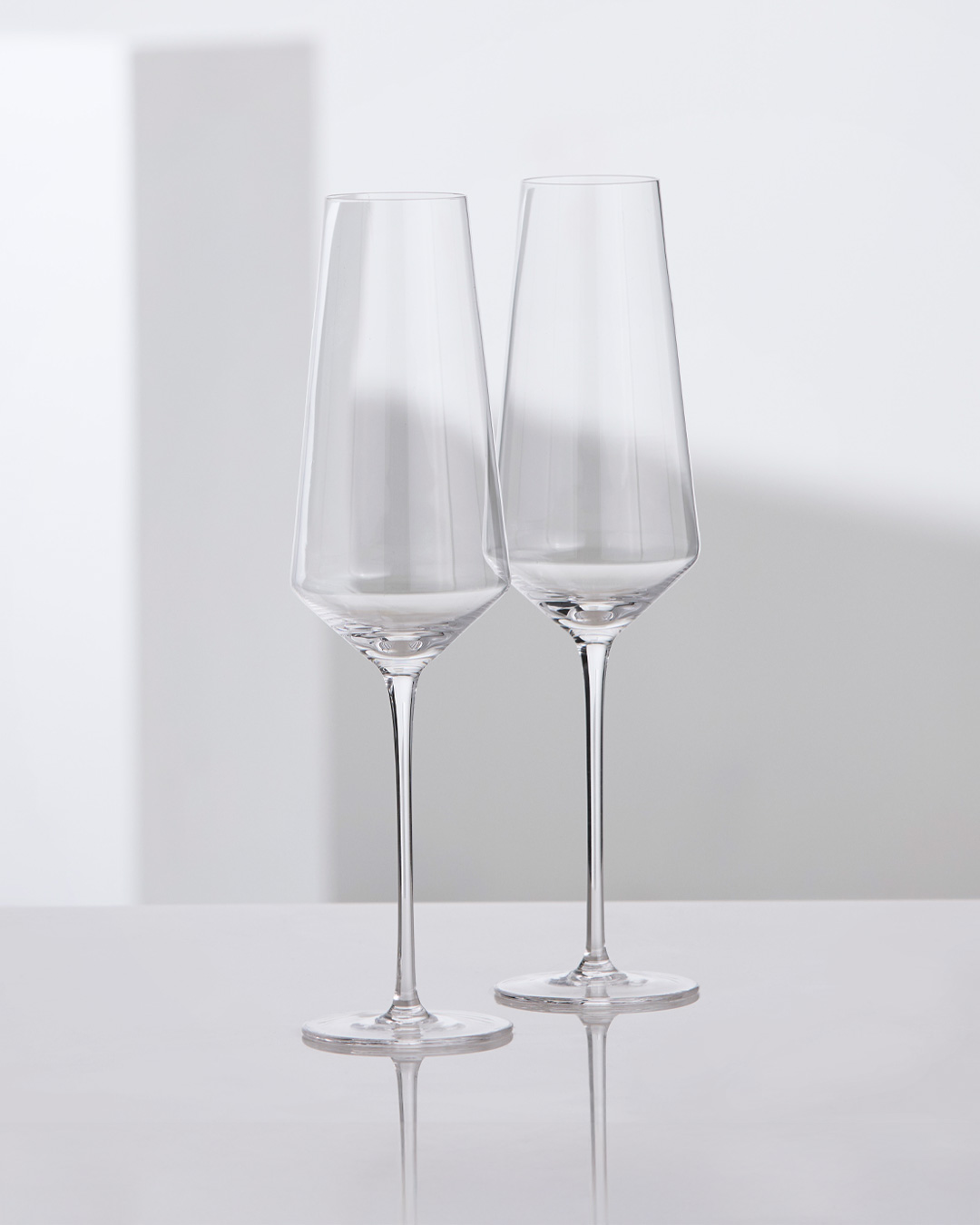 Elegante champagneglas i krystal  - 2 stk