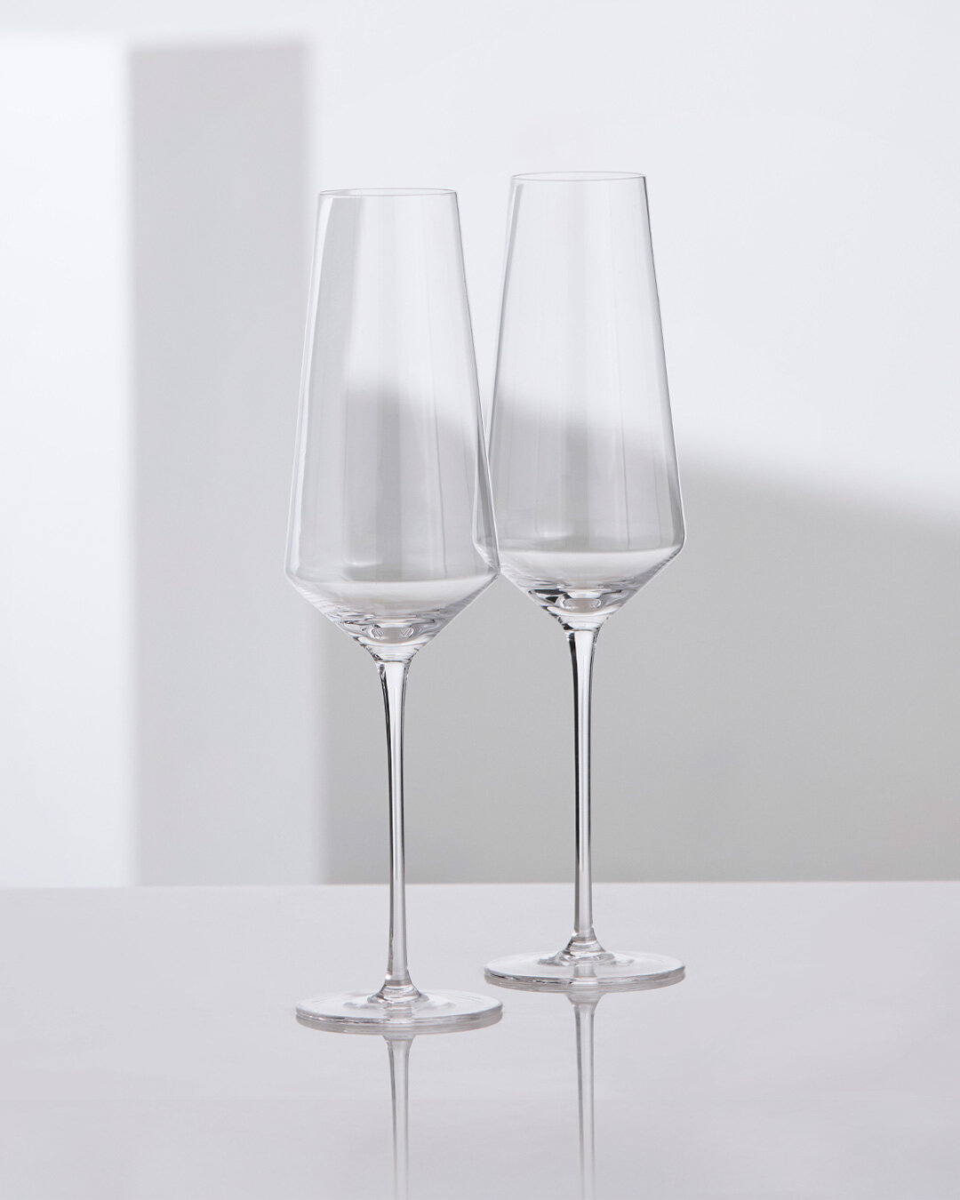 Elegante champagneglas i krystal  - 2 stk