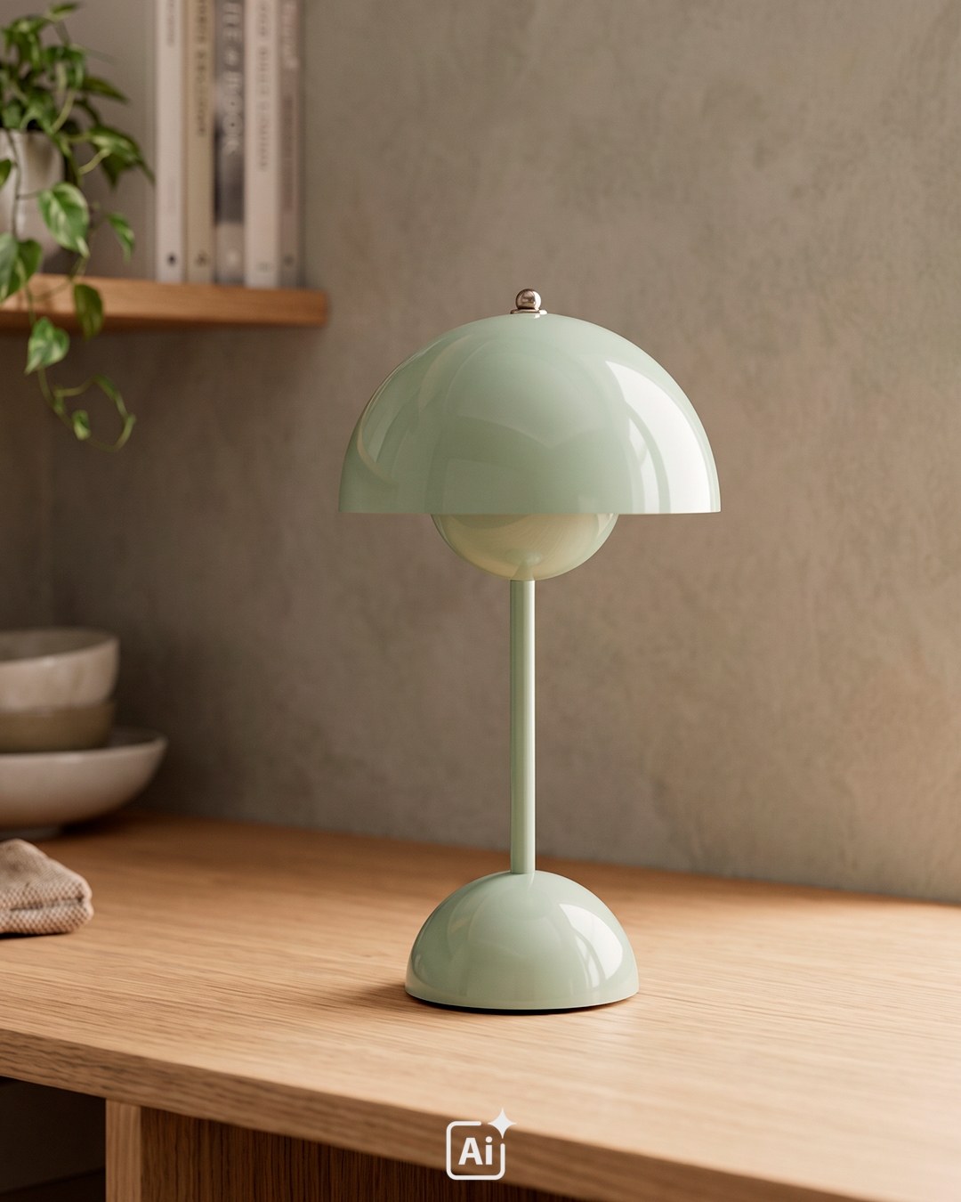 Ikonisk og ledningsfri VP9 Flowerpot bordlampe