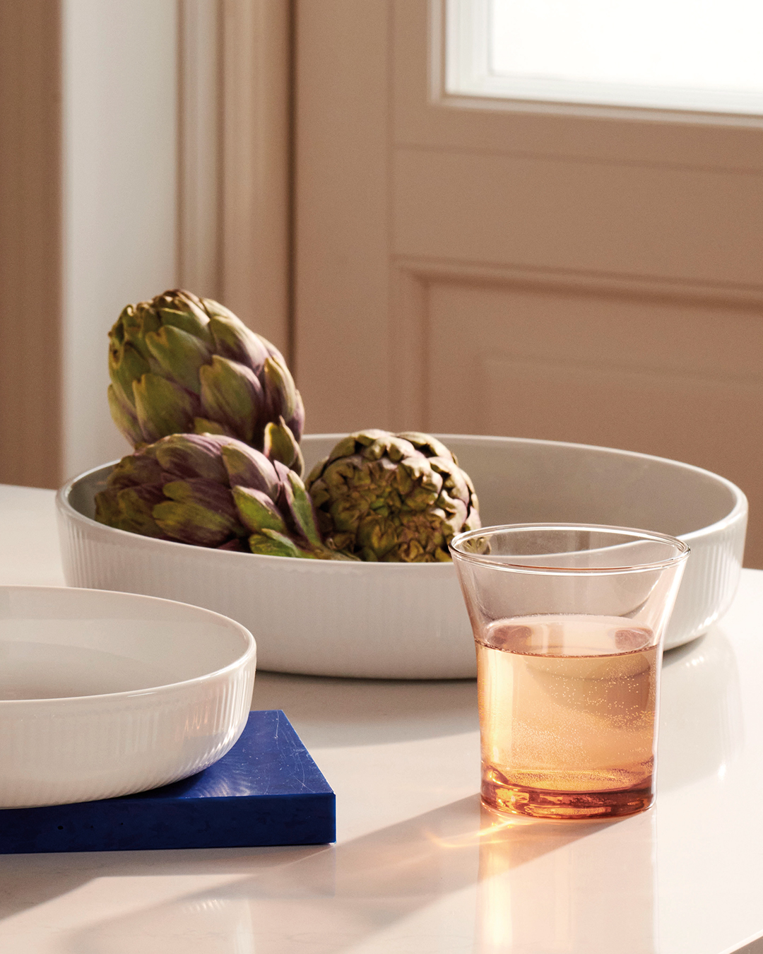 Ovnfast fad i klassisk riflet porcelæn - 27 cm