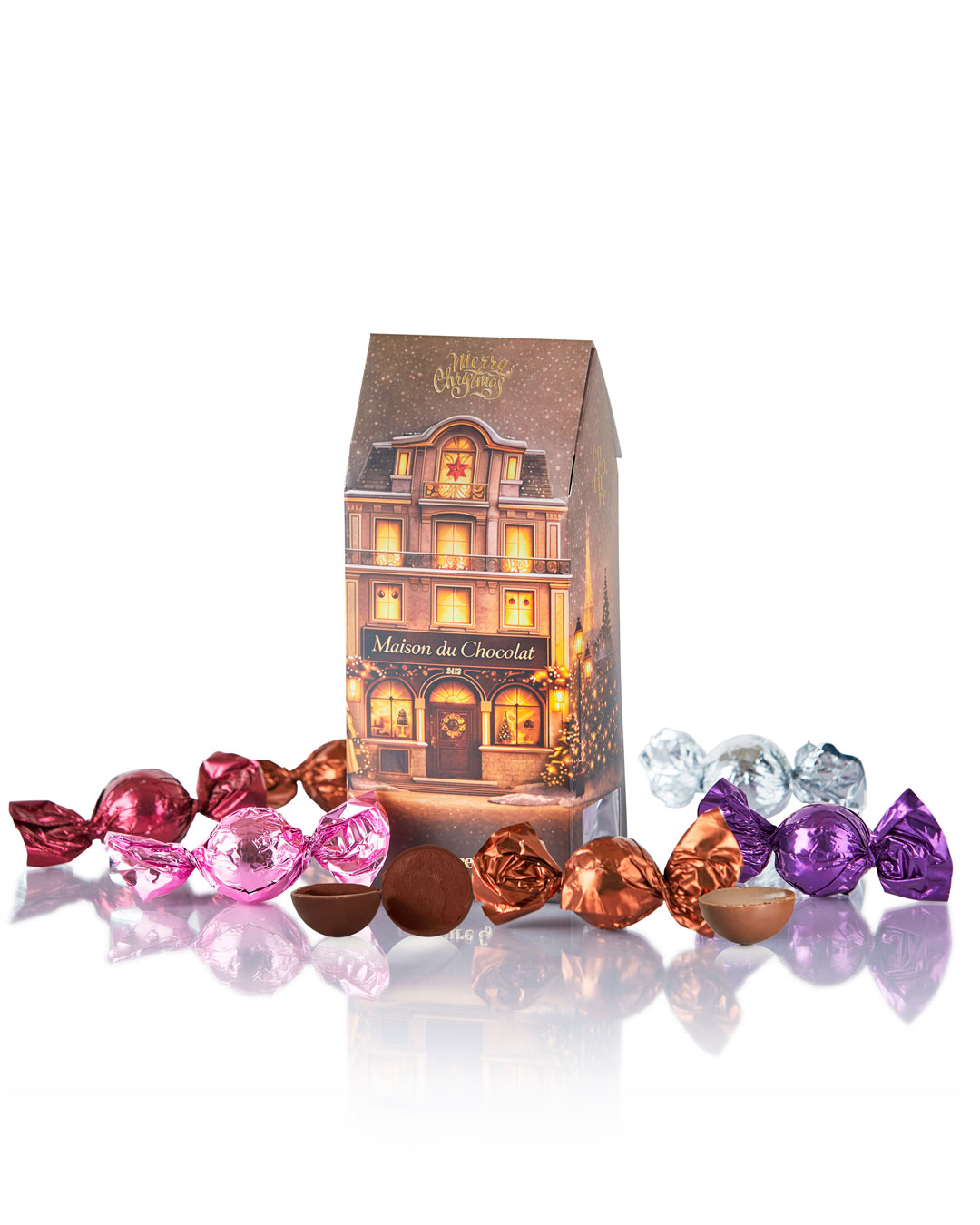 Julehus med fyldte chokoladekugler - 160 g