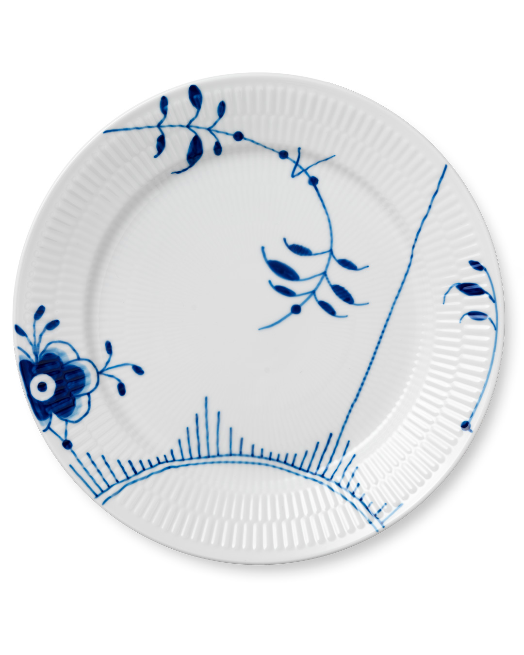 Elegant Blå Mega Riflet tallerken - 27 cm