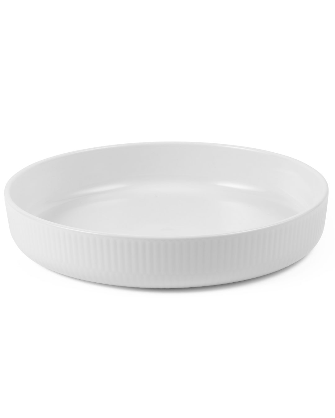 Ovnfast fad i klassisk riflet porcelæn - 27 cm