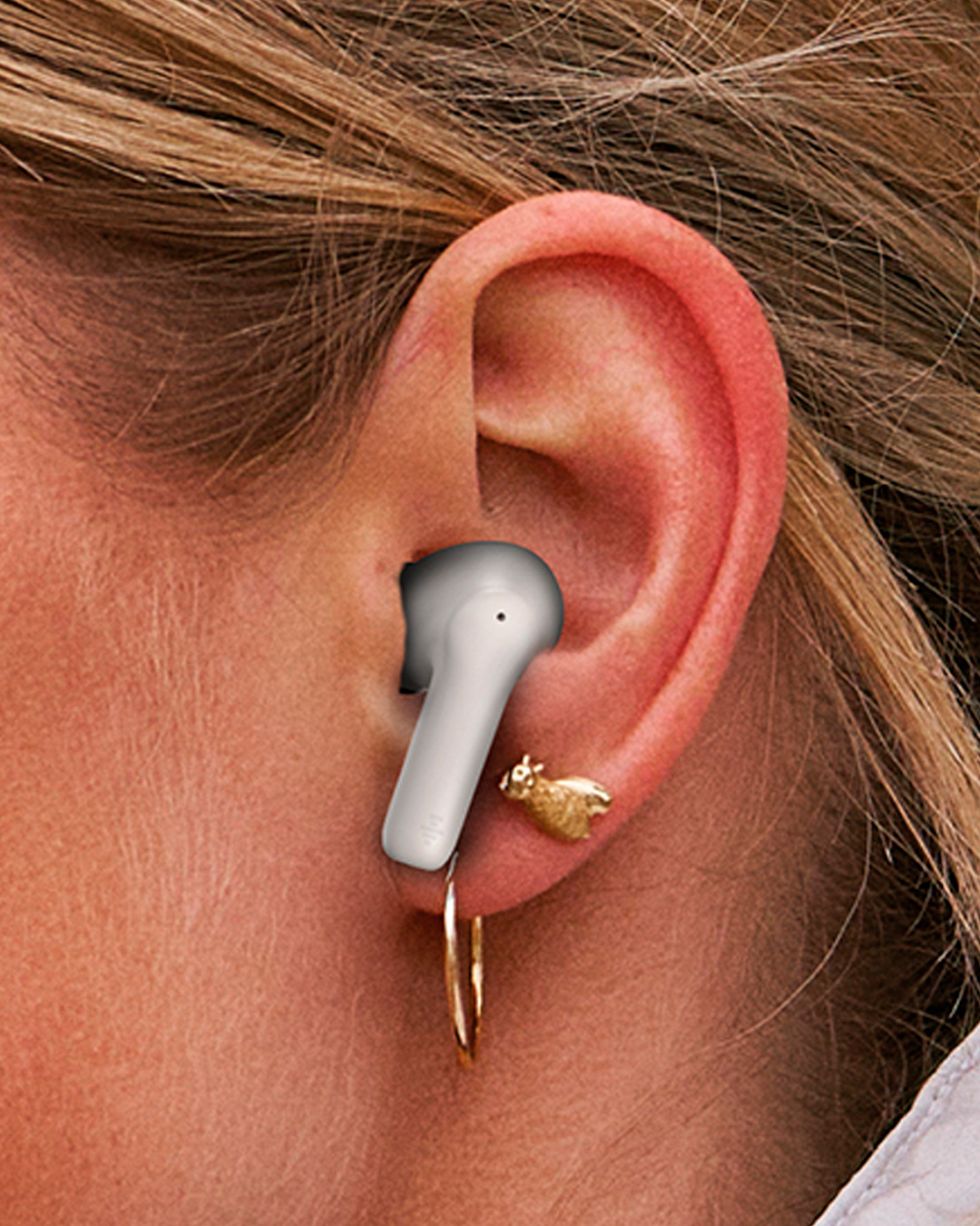 Trådløse earbuds med ANC og lang batteritid