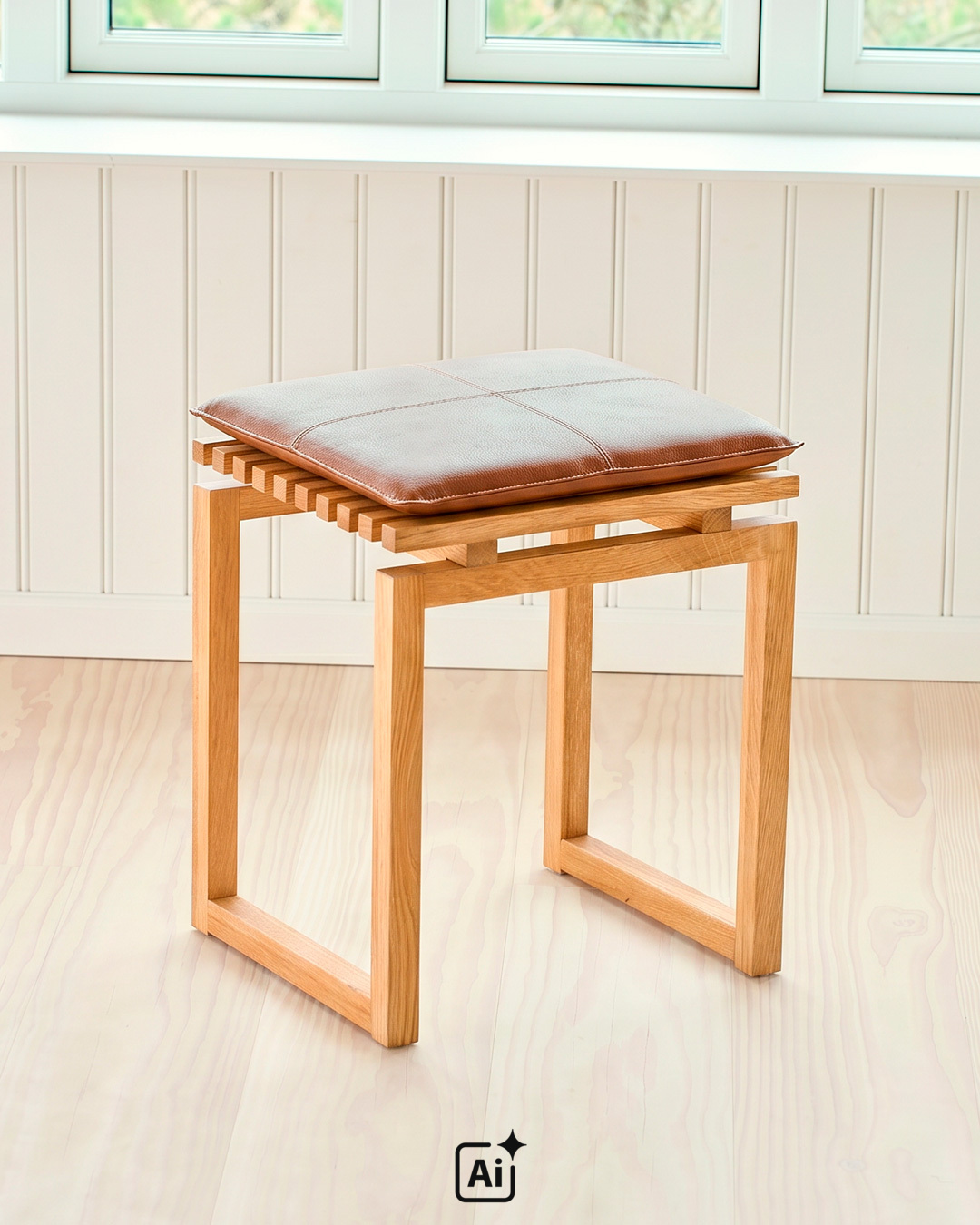 Fleksibel skammel i naturligt design