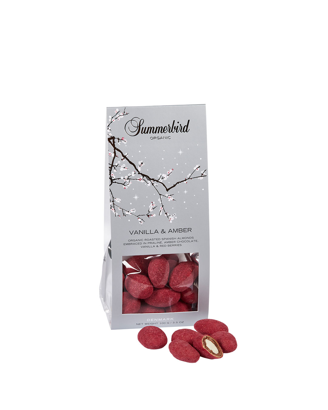 Elegant gavepose med dragerede mandler - 100 g