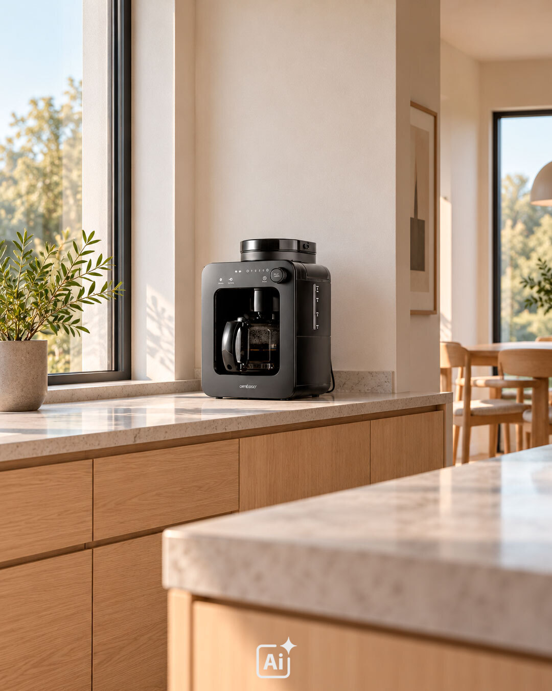 Automatisk kaffemaskin med integrerad kvarn
