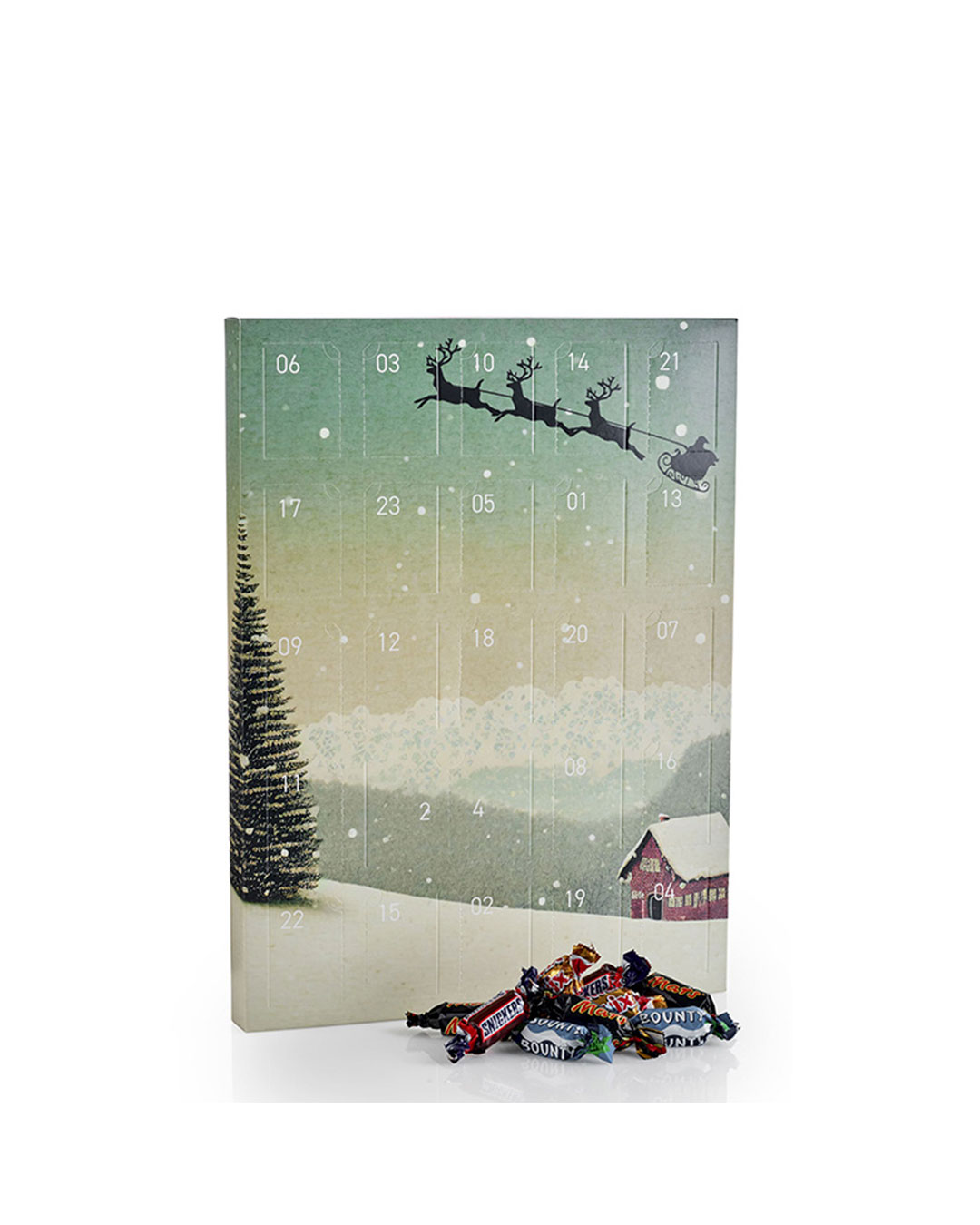 Julekalender med kendte chokoladefavoritter - 265 g