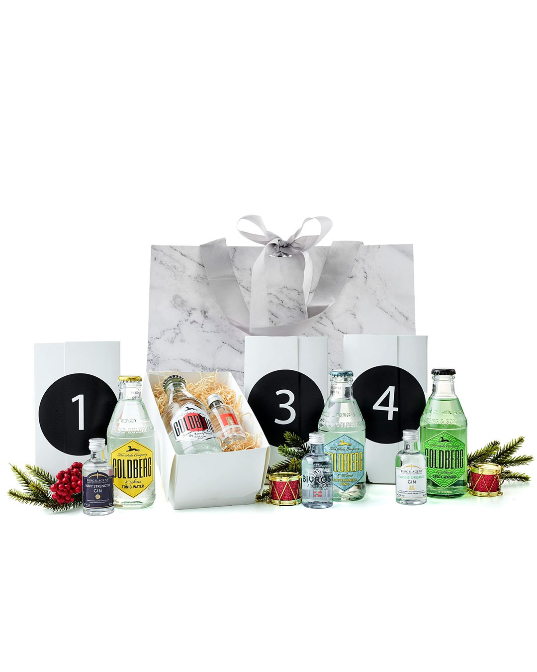Eksklusiv adventskalender med gin og tonic