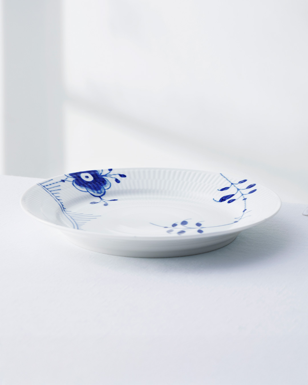 Elegant Blå Mega Riflet frokosttallerken - 22 cm