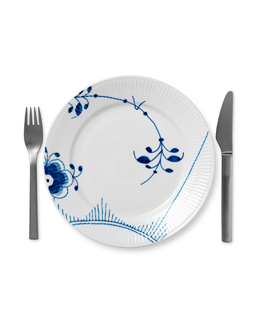 Blå Mega Riflet frokosttallerken, 22 cm - 4 stk
