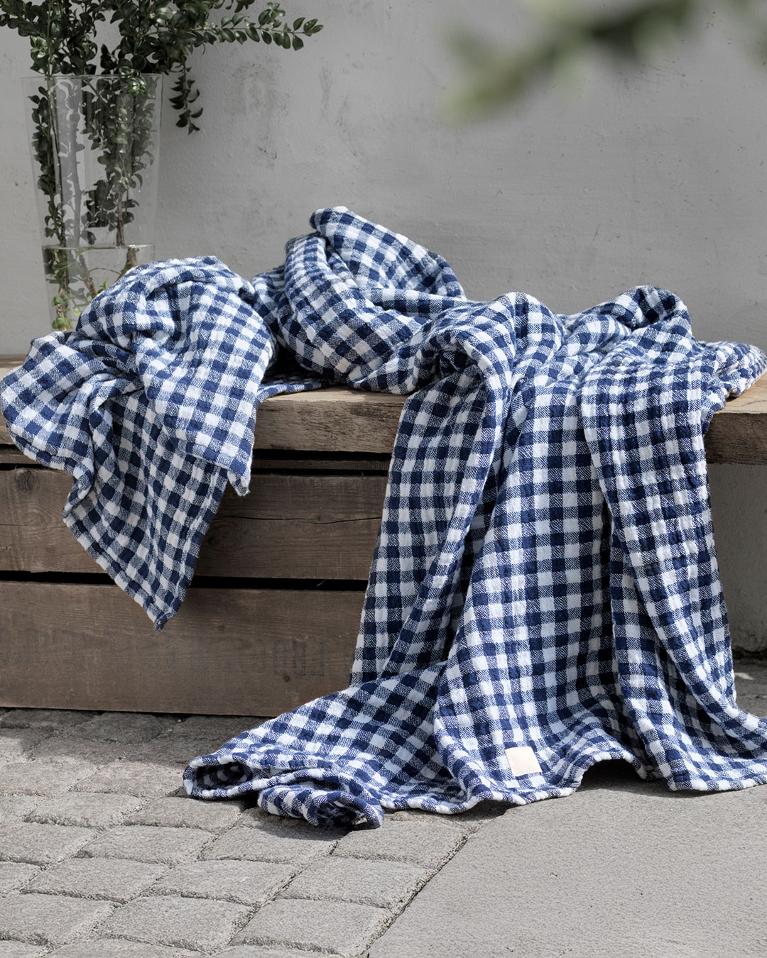 Blød plaid i genanvendte materialer