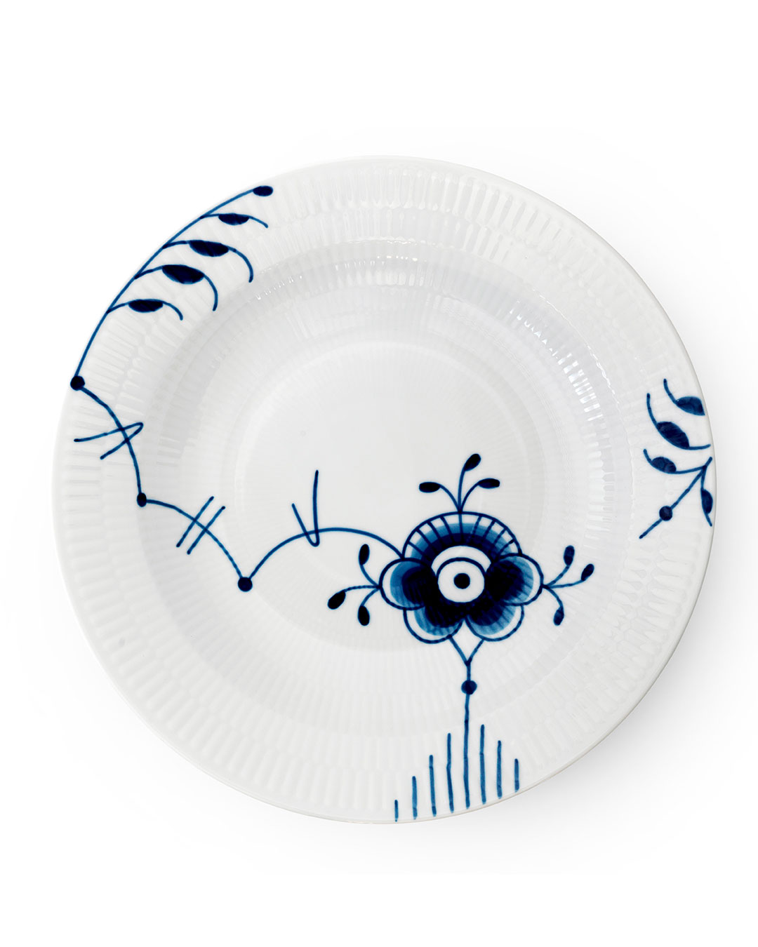 Elegant Blå Mega Riflet dyb tallerken - 27cm