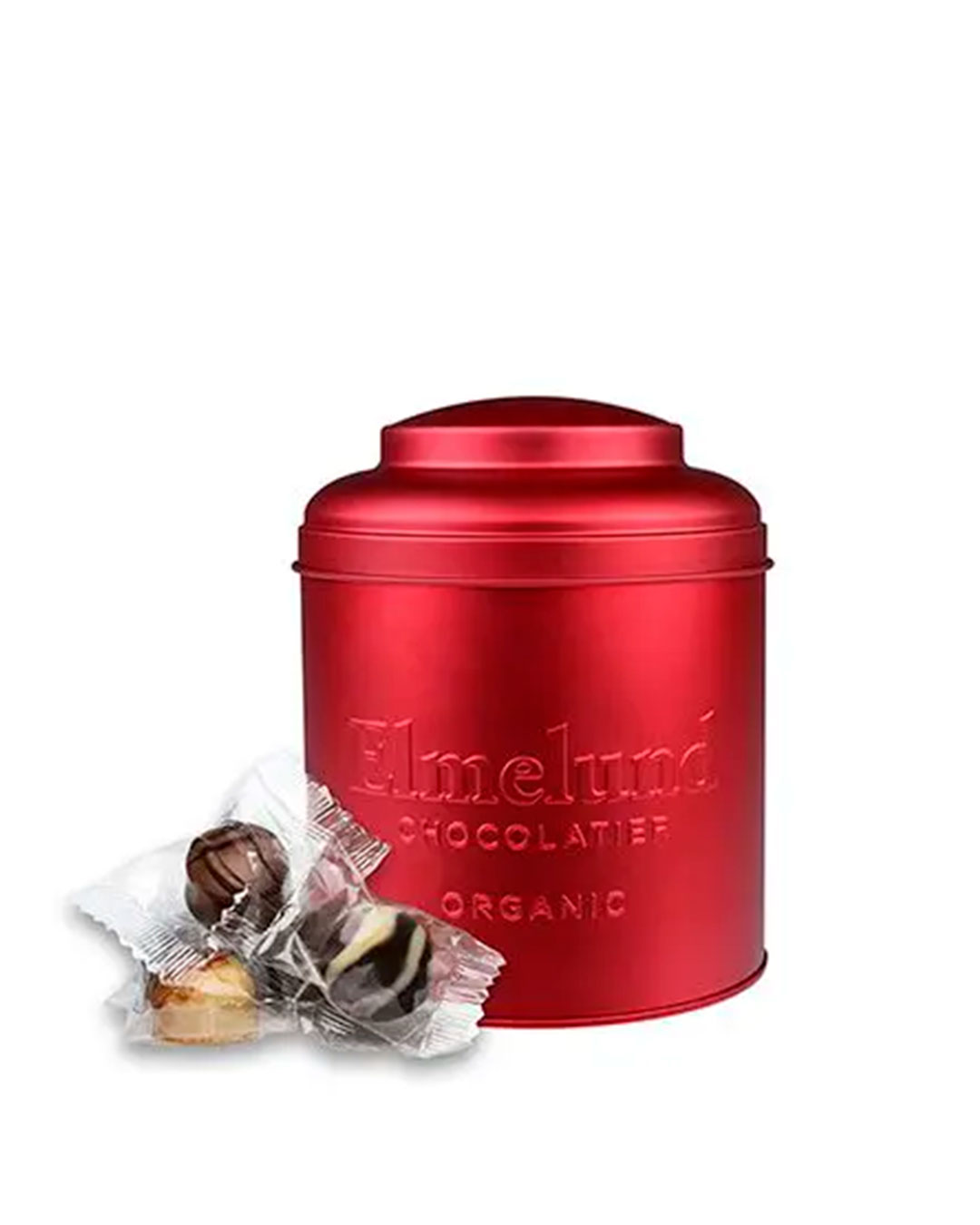 Økologiske fyldte chokolader i dekorativ dåse - 120 g