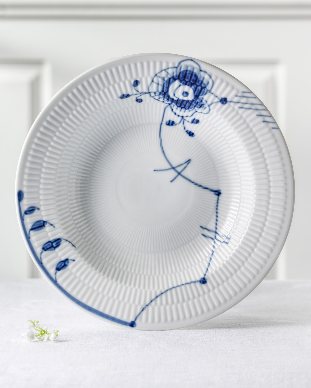 Elegant Blå Mega Riflet dyb tallerken - 21cm