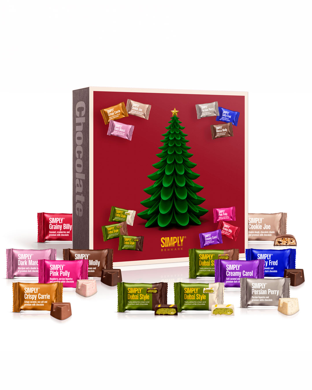 Stor juleæske med chokoladefavoritter - 800 g