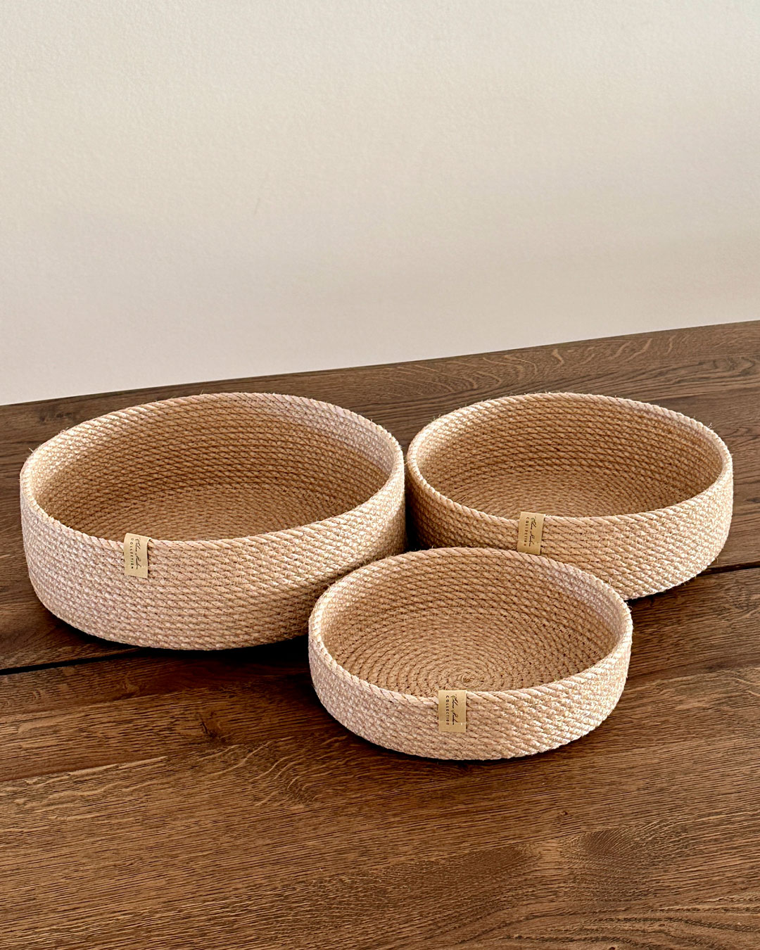 Håndlavede kurve i naturligt design - 3 stk