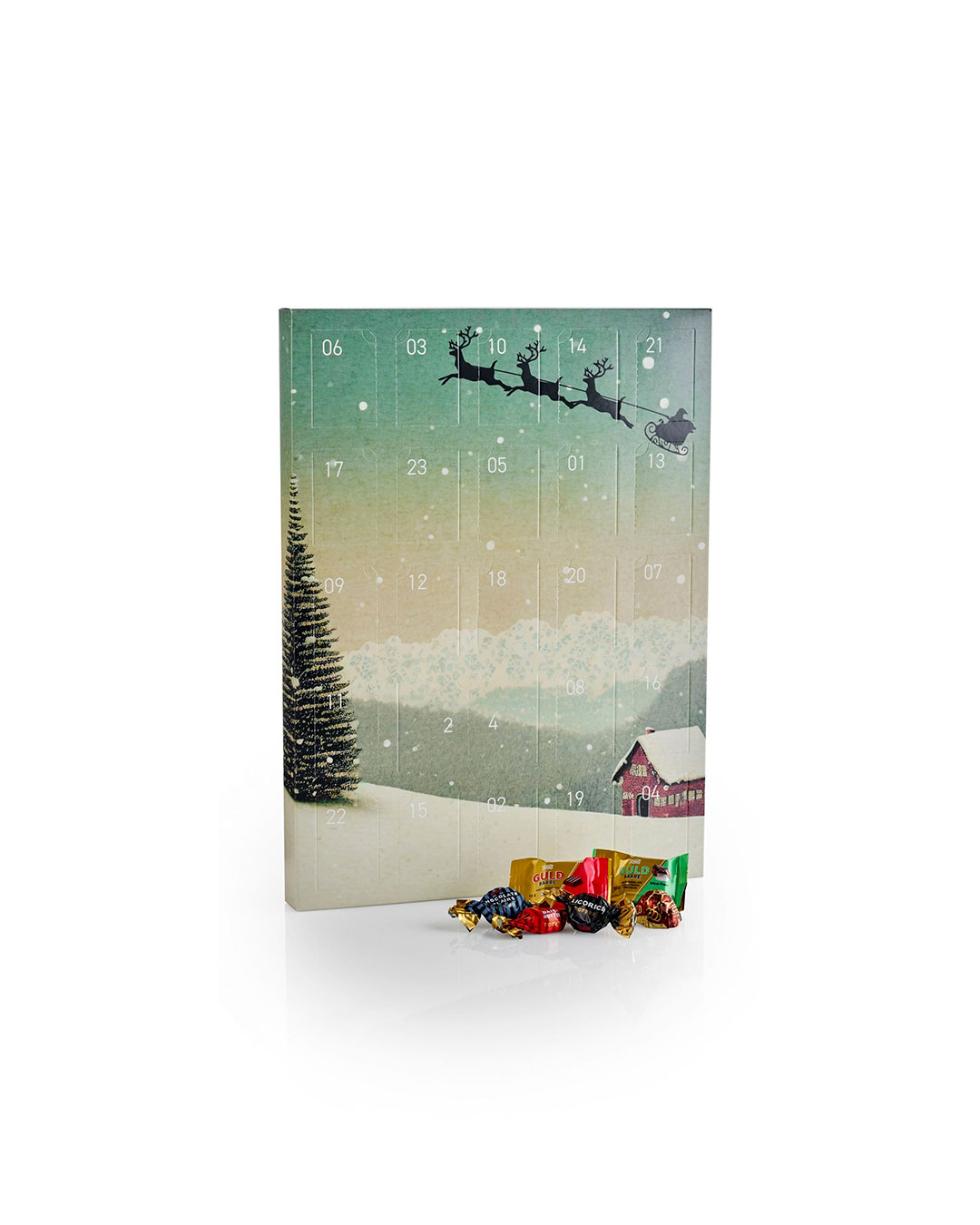 Klassisk julekalender med chokoladefavoritter - 230 g