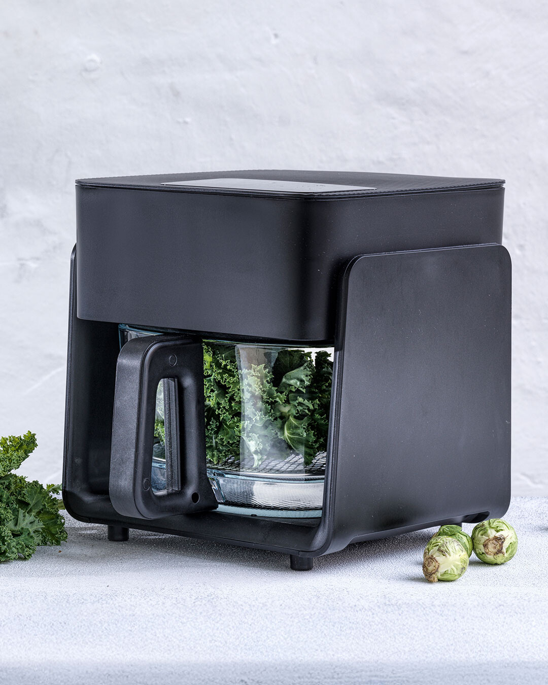 Airfryer med gennemsigtig glasskuffe