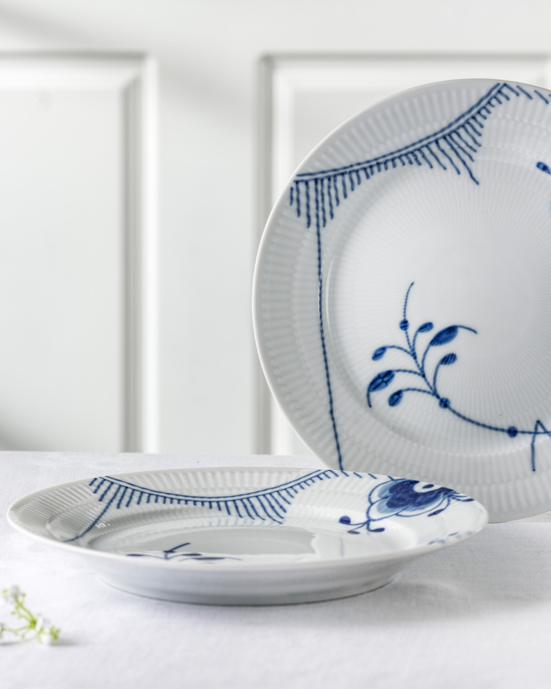 Elegant Blå Mega Riflet tallerken, 27 cm – 2 stk