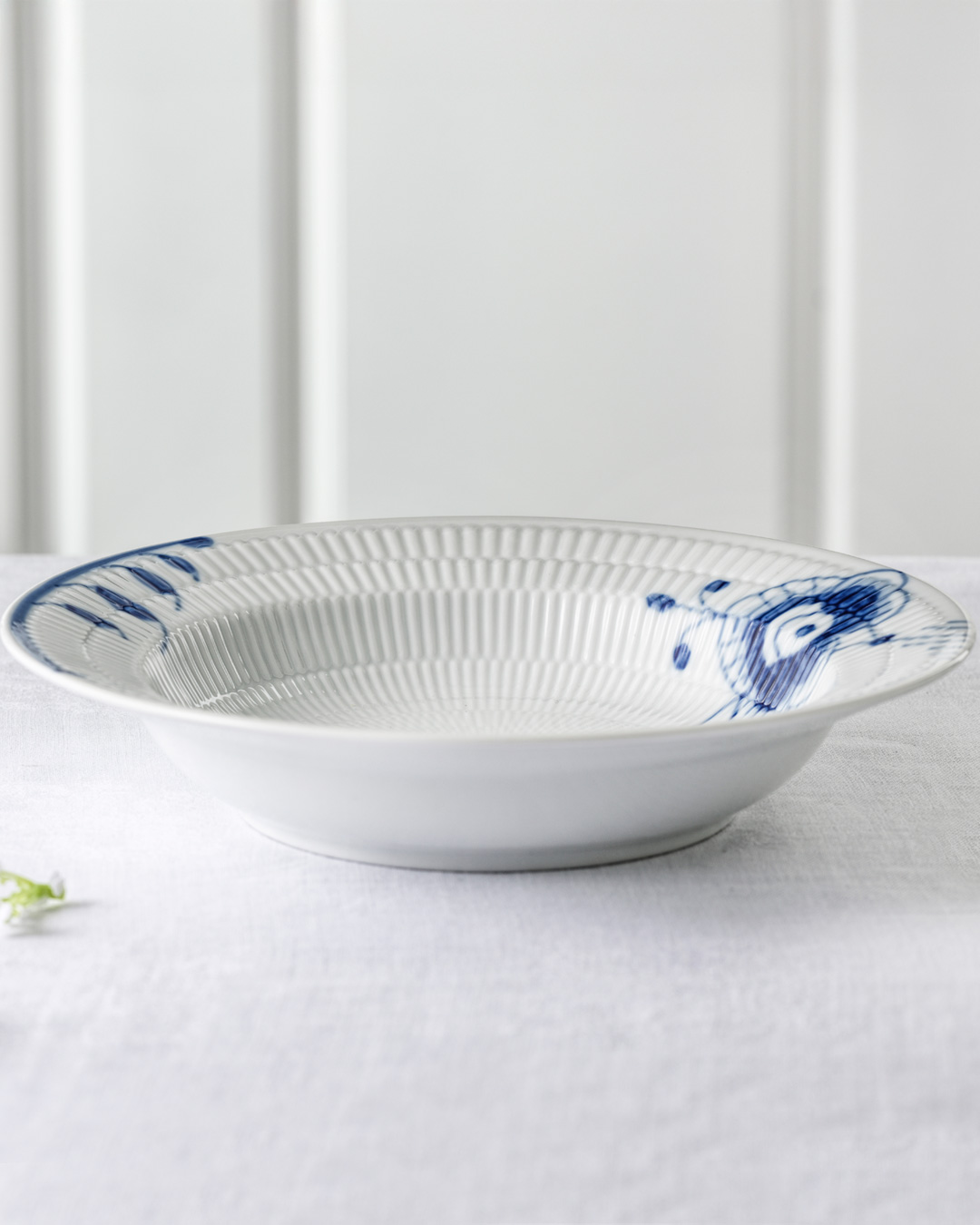 Elegant Blå Mega Riflet dyb tallerken - 21cm