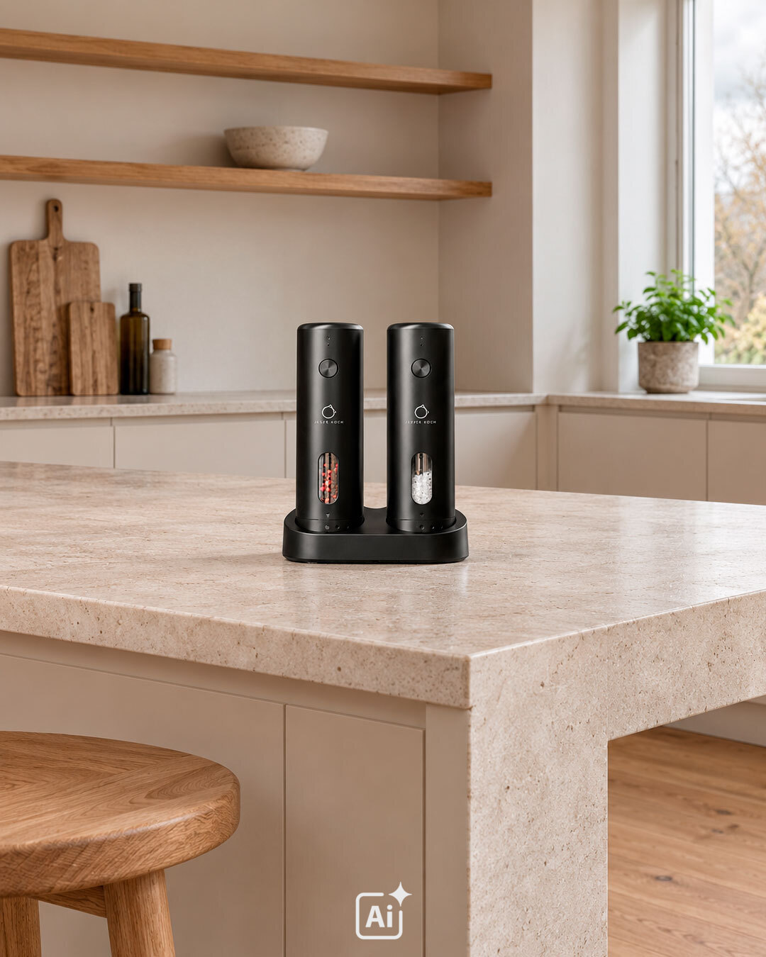 Elektriskt salt- och pepparset i stilren design