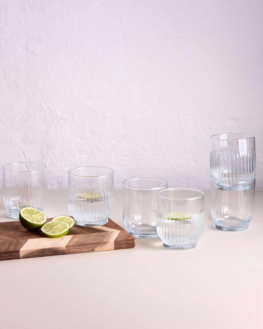 Elegante glas med mosaikmønster - 6 stk
