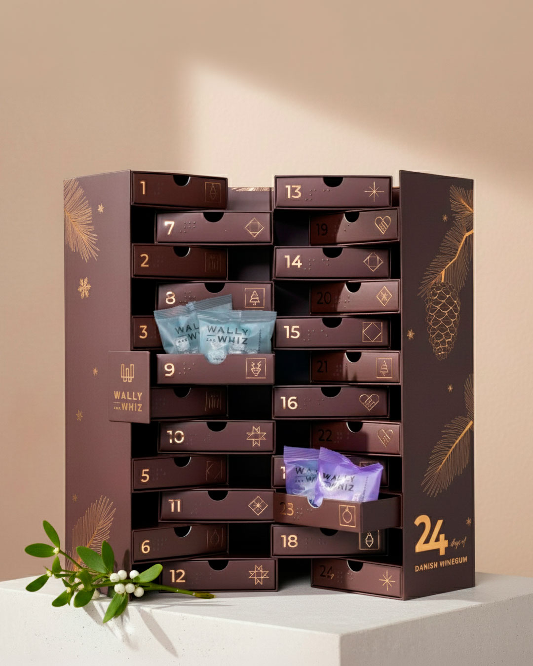 Delevenlig julekalender med vingummi - 555 g