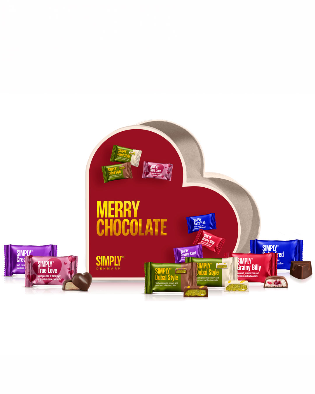 Sød juleæske med chokoladefavoritter - 200 g