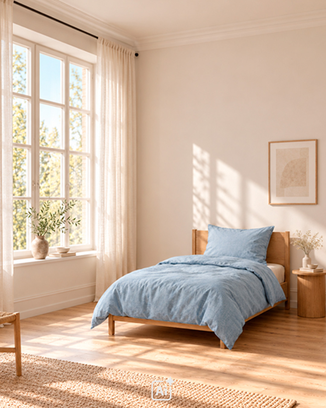 Påslakanset i chambray med elegant textur